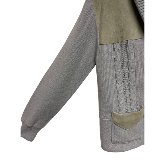 Vintage Orlon Acrylic 100% Virgin Suede Yoke Cardigan Sweater Med Grandpacore - Picture 2 of 8